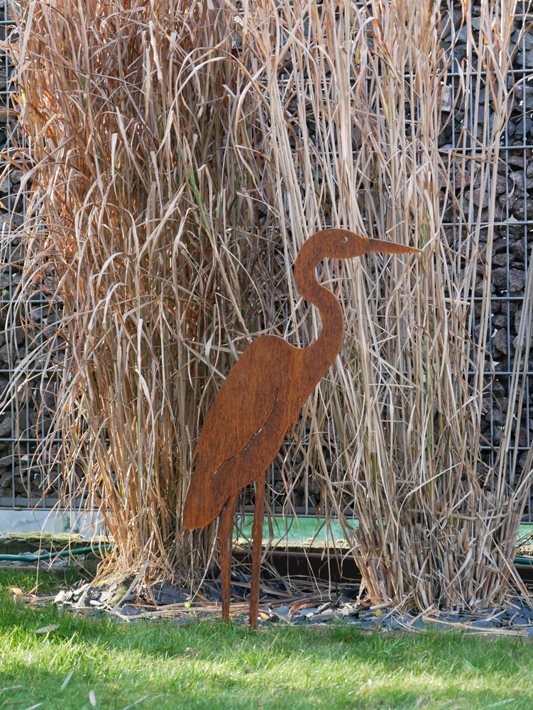 Décoration animale Héron en CORTEN